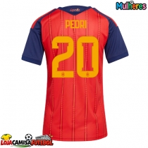 Camisa de Futebol Espanha Pedri Gonzalez #20 Equipamento Principal Mulheres Mundo 2026 Manga Curta